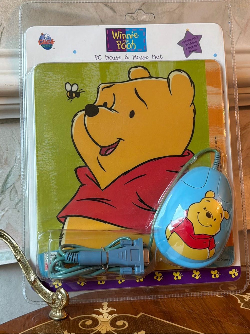Vintage Winnie the Pooh Disney PC Mouse & Mouse Mat NWT